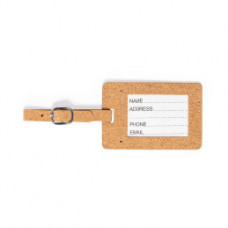 Identificador para maletas fabricado en corcho natural.