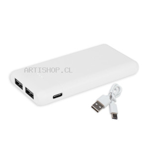 Cargador Power Bank USB Blanco Cargador Power Bank USB Blanco