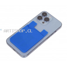 Portatarjeta de silicona adhesiva para celular.